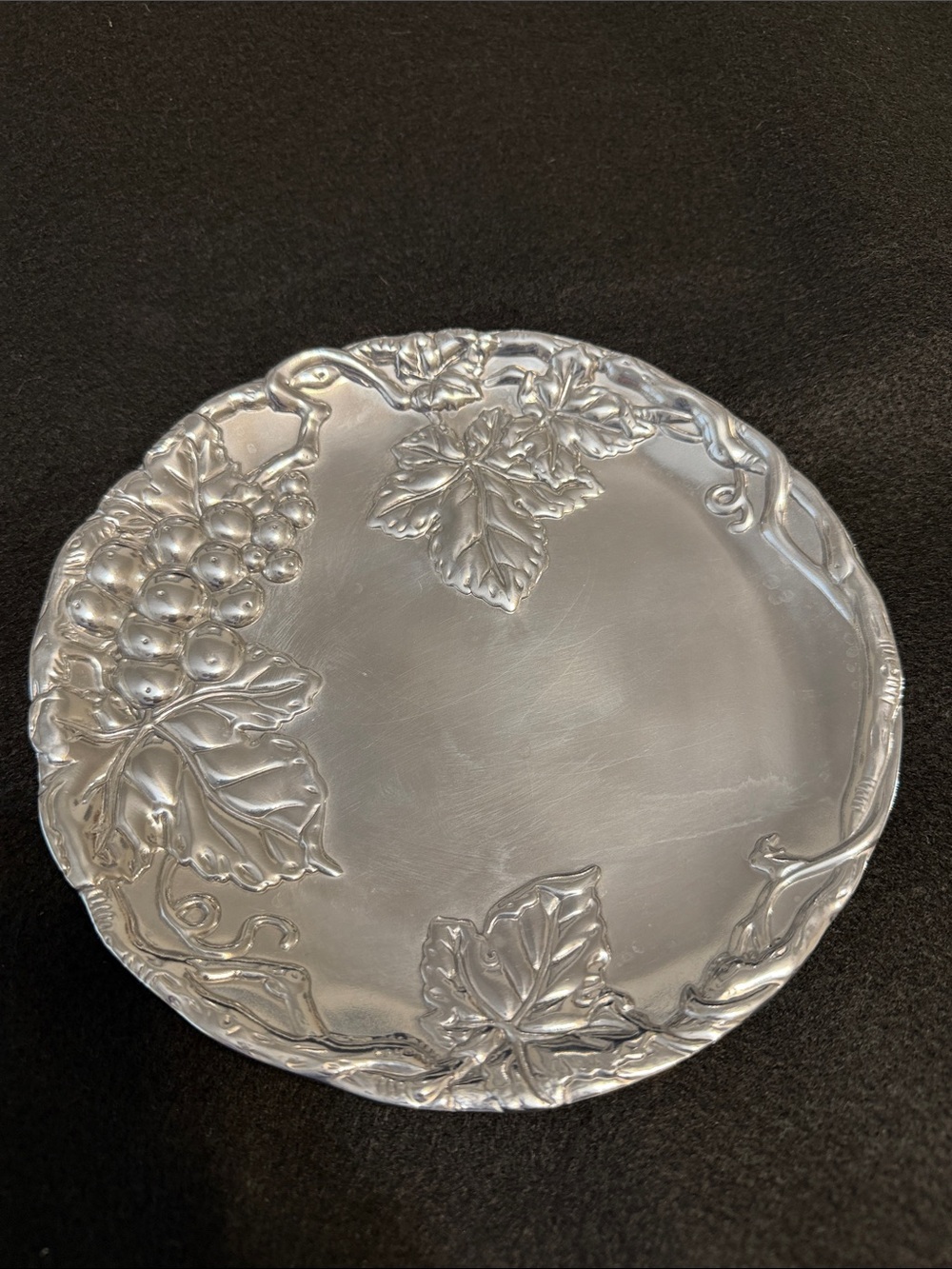 Arthur Court Silver-Tone Grape & Leaf Serving Tray